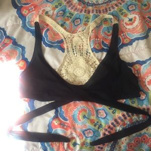 L space Joey Crochet Wrap Bikini Top
